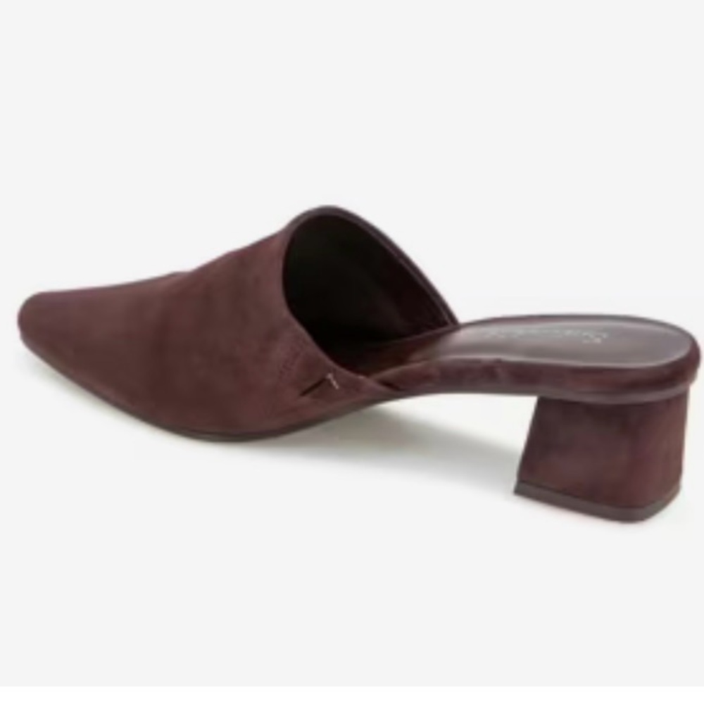 Splendid Pointed Slip-On Mule in Deep Brown Suede